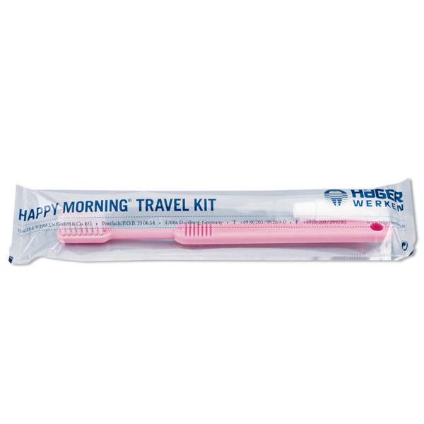 Set de cepillo de dientes de viaje rosa