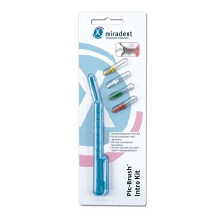 Mango para cepillo interdental con 4 cepillos Pic-Brush Azul